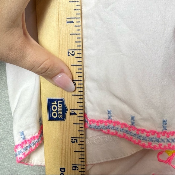 Lilly Pulitzer Womens Katia Pink Embroidered Flower White Shorts Elastic Waist S - Picture 10 of 12